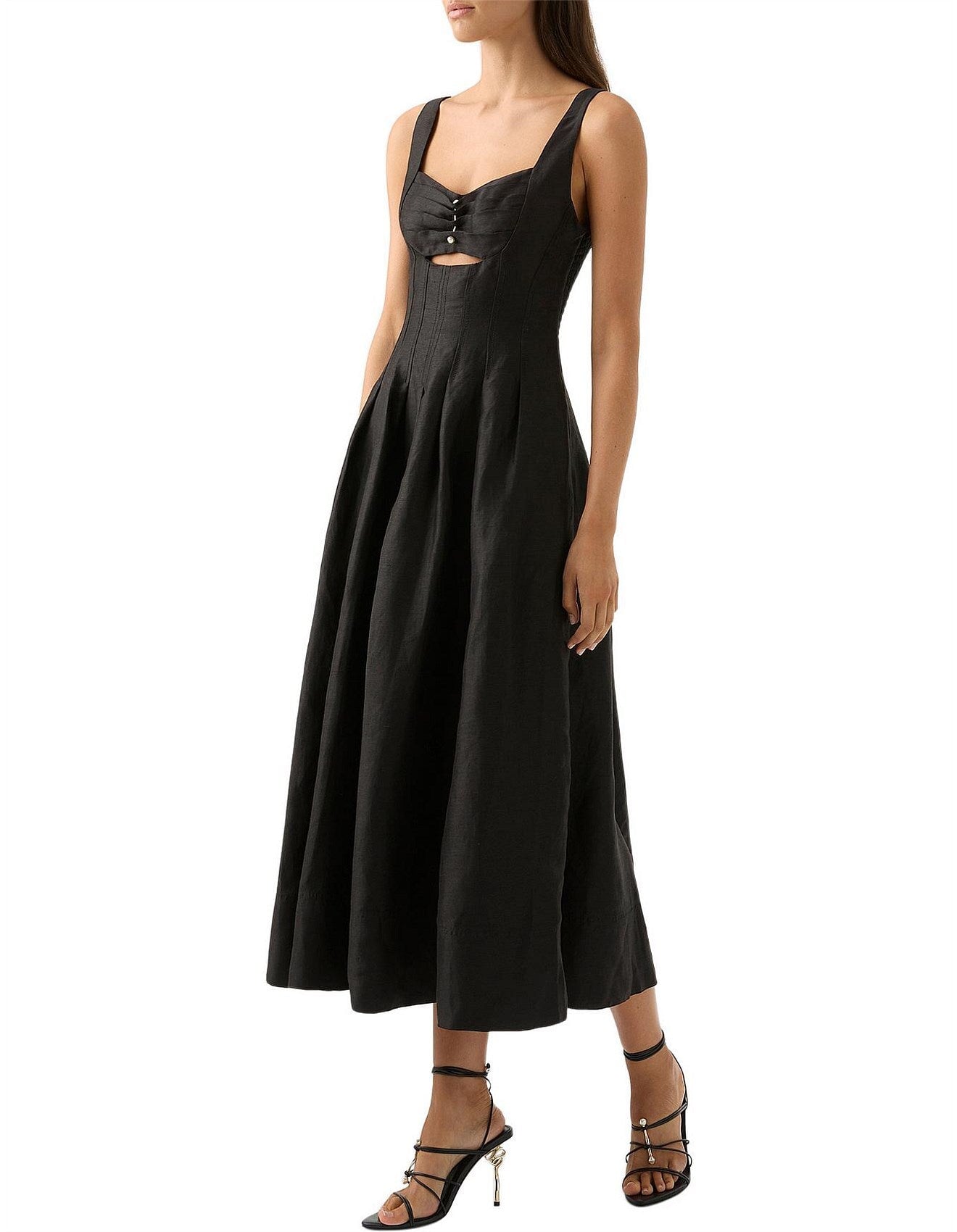 Aje Divinity Pearl Pin Midi Dress