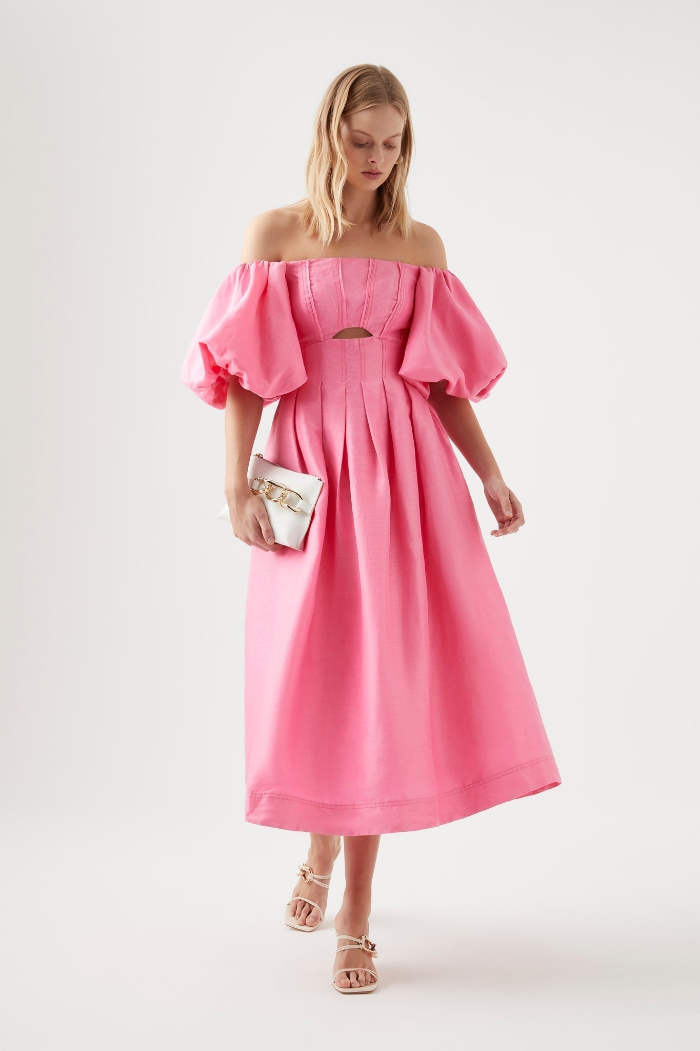 Aje Eugenie Off Shoulder Midi Dress