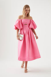 Aje Eugenie Off Shoulder Midi Dress
