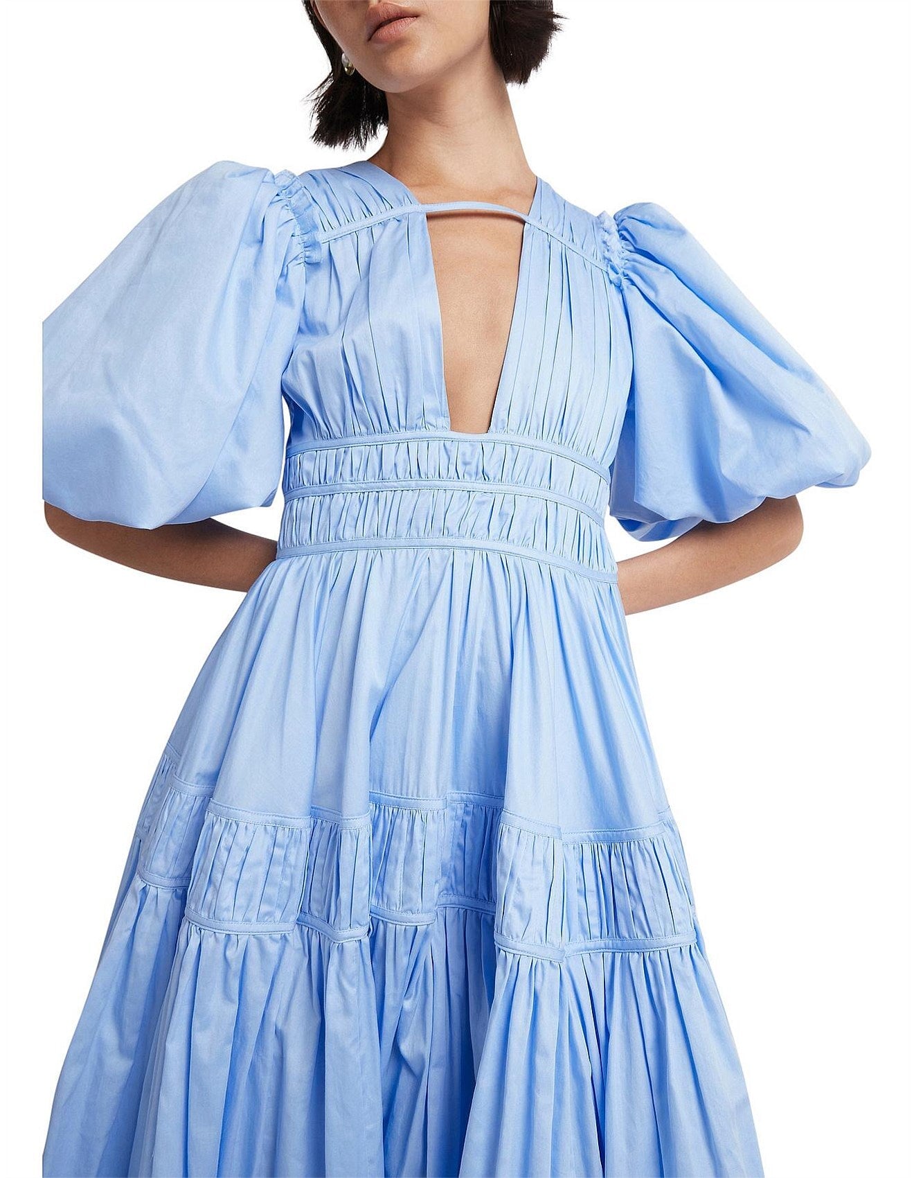 Aje Falling Water Gathered Midi Dress