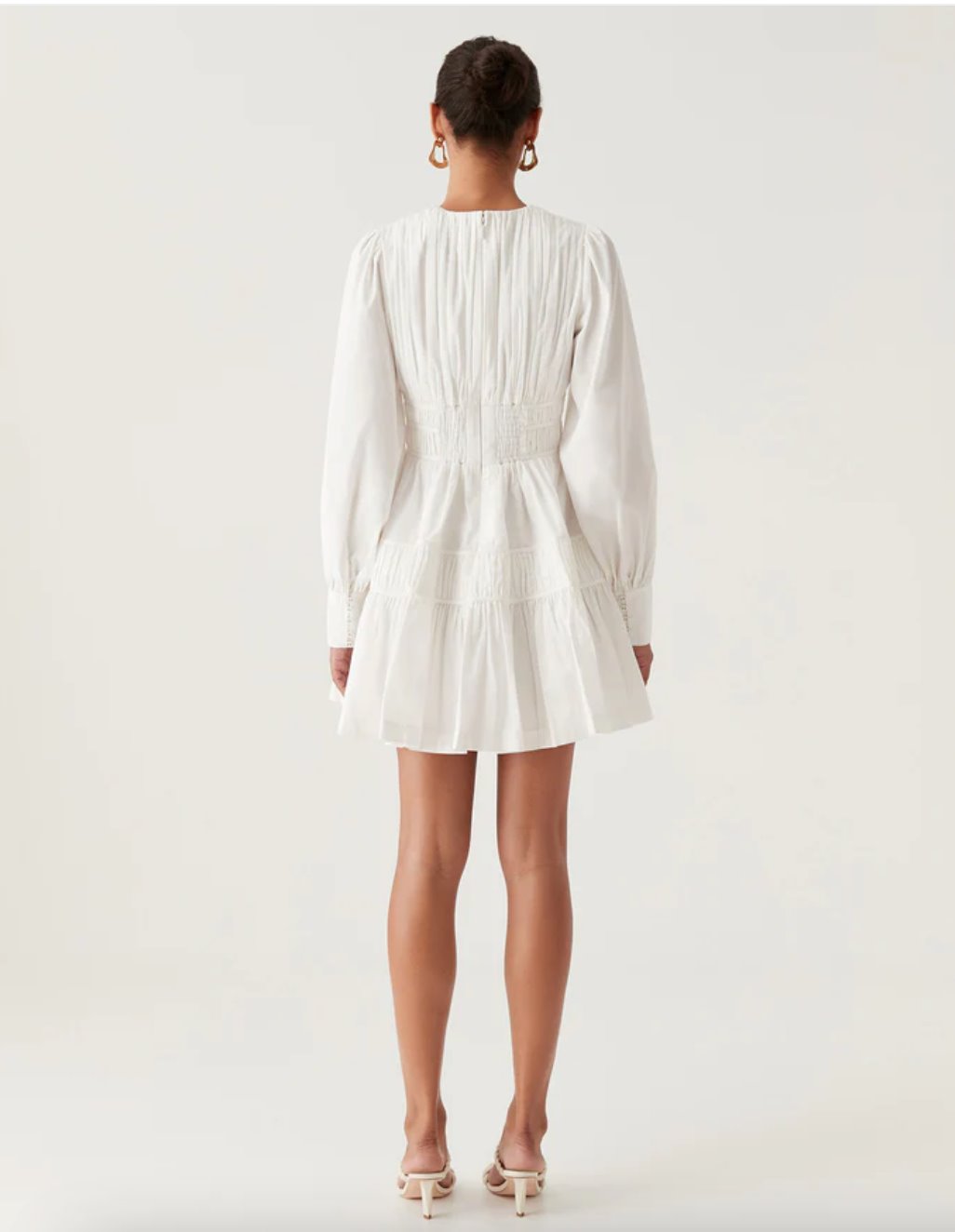 Aje Fallingwater Ruched Mini Dress White Dress