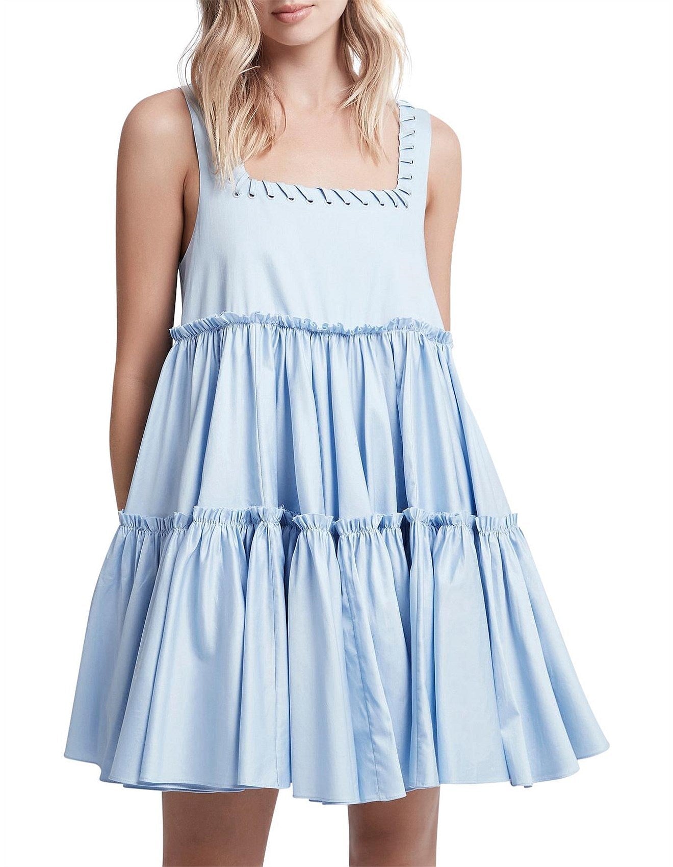 Hushed Mini Dress Sky  Eastend Wardrobe