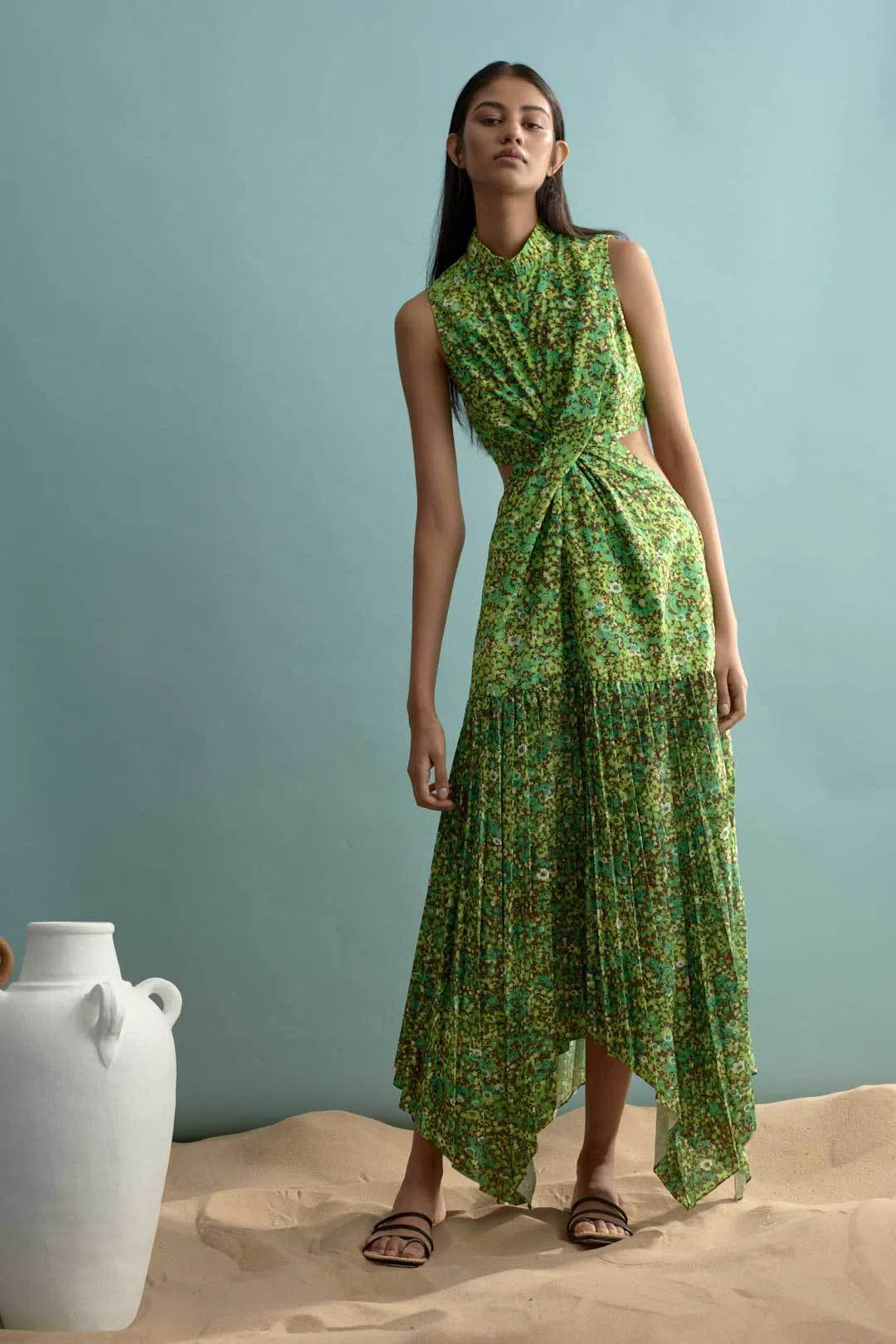 Alemais Phyllis Twist Front Pleat Dress