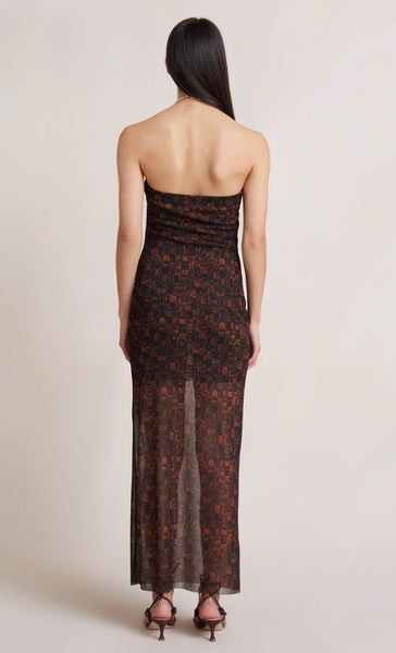 Bec & Bridge Checkmate Strapless Maxi Dress