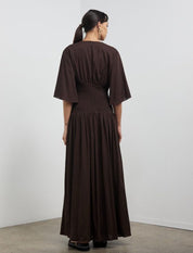 Camilla And Marc Castille Shirred Dress Chocolate Dress