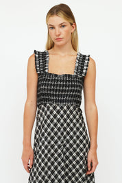 Ganni Seersucker Check Dress