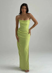 House of CB Adrienne Strapless Gown in Lime Dress