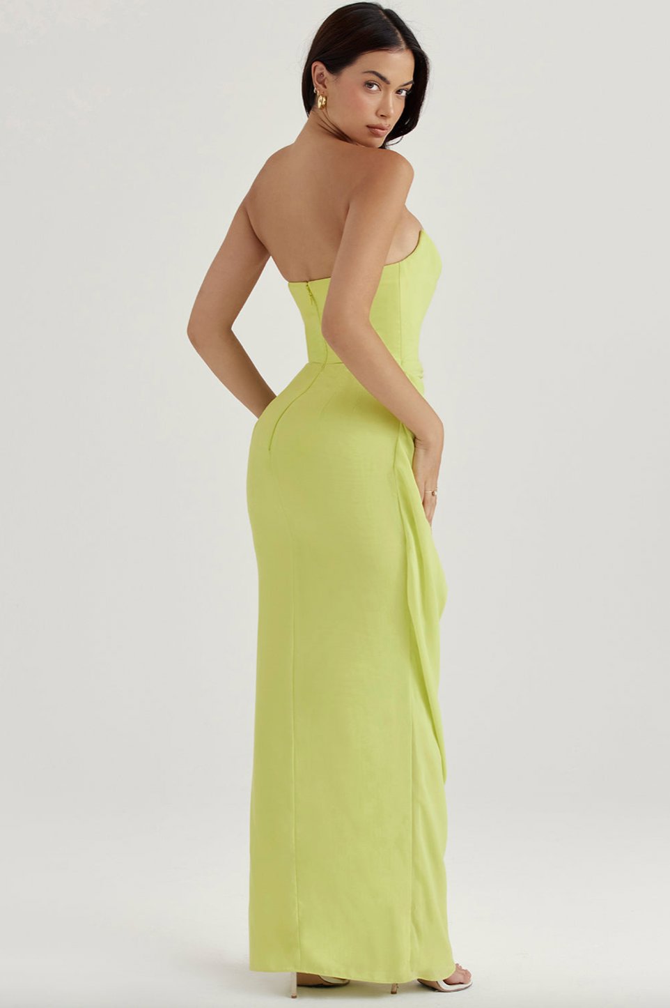 House of CB Adrienne Strapless Gown in Lime Dress