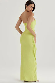 House of CB Adrienne Strapless Gown in Lime Dress