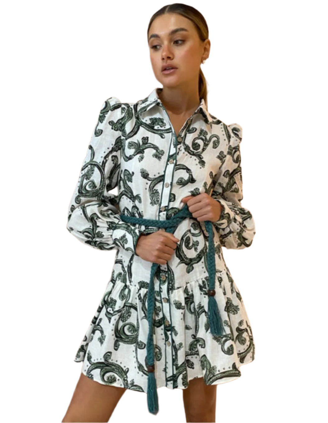 Kate Ford Zelie Shirt Short Dress in Valentina Dress