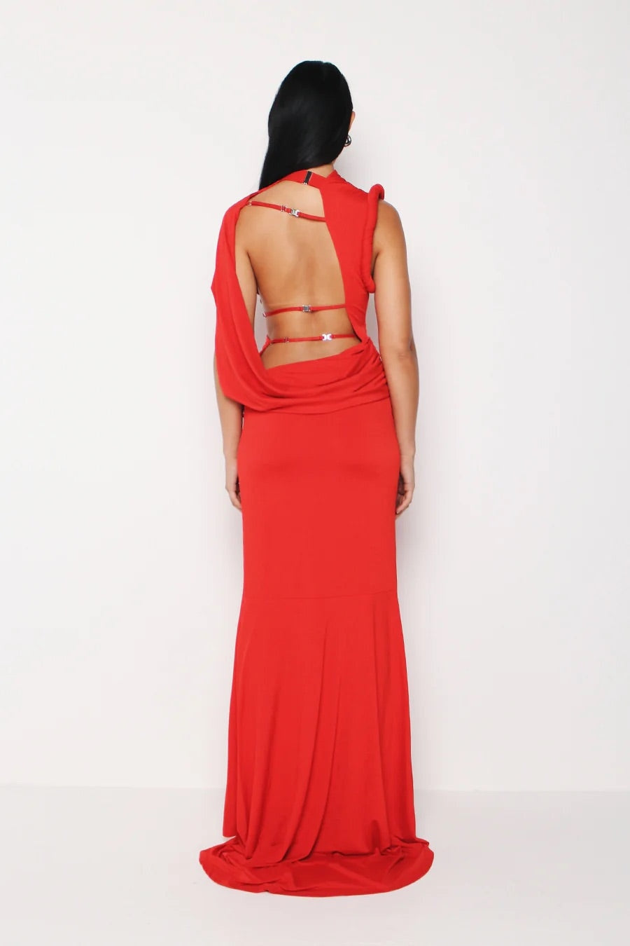 Kourh Neon Maxi Dress Red Dress