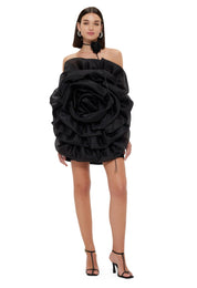 Leo Lin Rose Mini Dress Ebony Dress