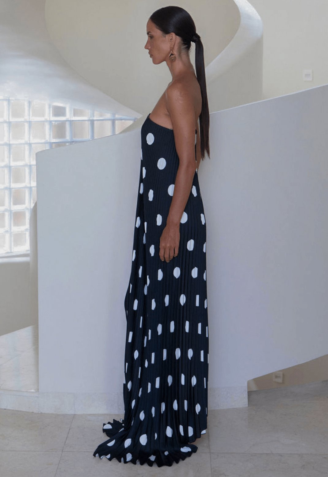 L'idee Black Tie Gown - Polka Noir Dress