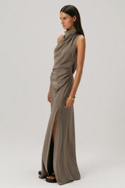 Misha Constantina Satin Gown Grey