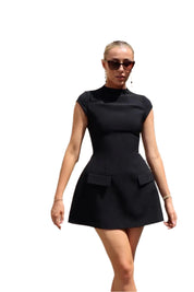 Odd Muse The Ultimate Muse Cap Sleeve Mini Black Dress