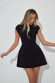 Odd Muse The Ultimate Muse Cap Sleeve Mini Black Dress