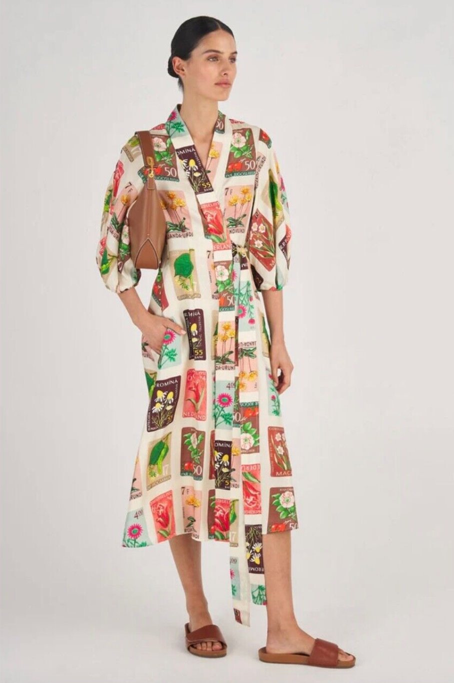 Oroton Floral Wrap Midi Dress Dress