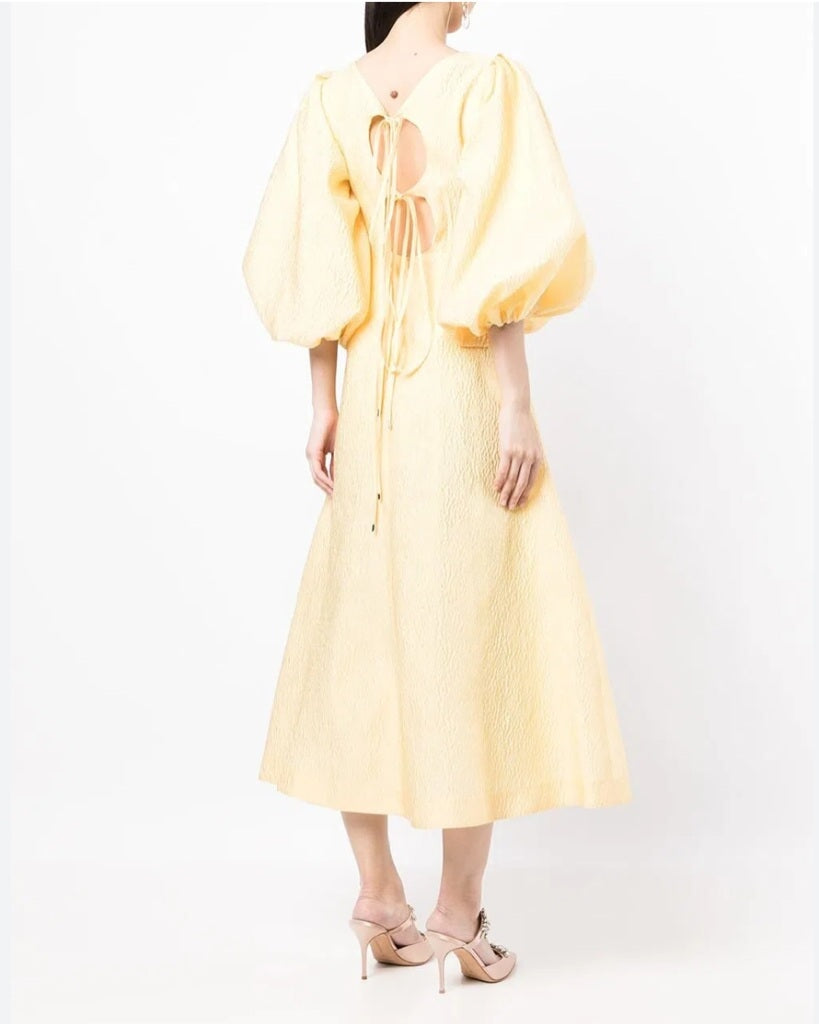 Rachel Gilbert Emiko Midi Dress Lemon