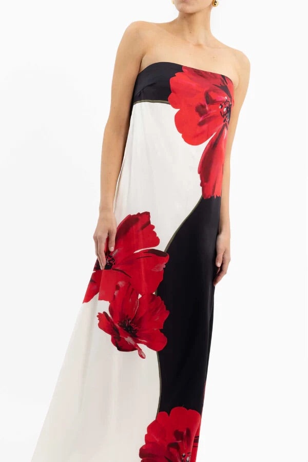 Rebecca Vallance Amapola Poppy Maxi Print Black/Cream Dress