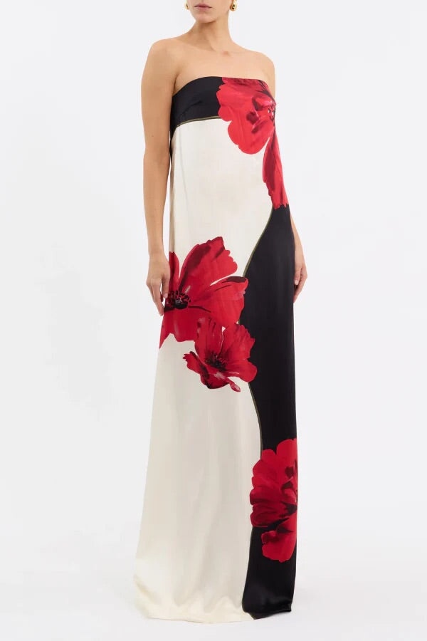 Rebecca Vallance Amapola Poppy Maxi Print Black/Cream Dress