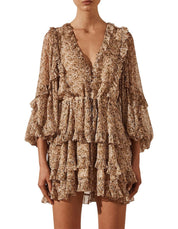Shona Joy Ambar Balloon Sleeve Frill Mini
