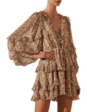Shona Joy Ambar Balloon Sleeve Frill Mini