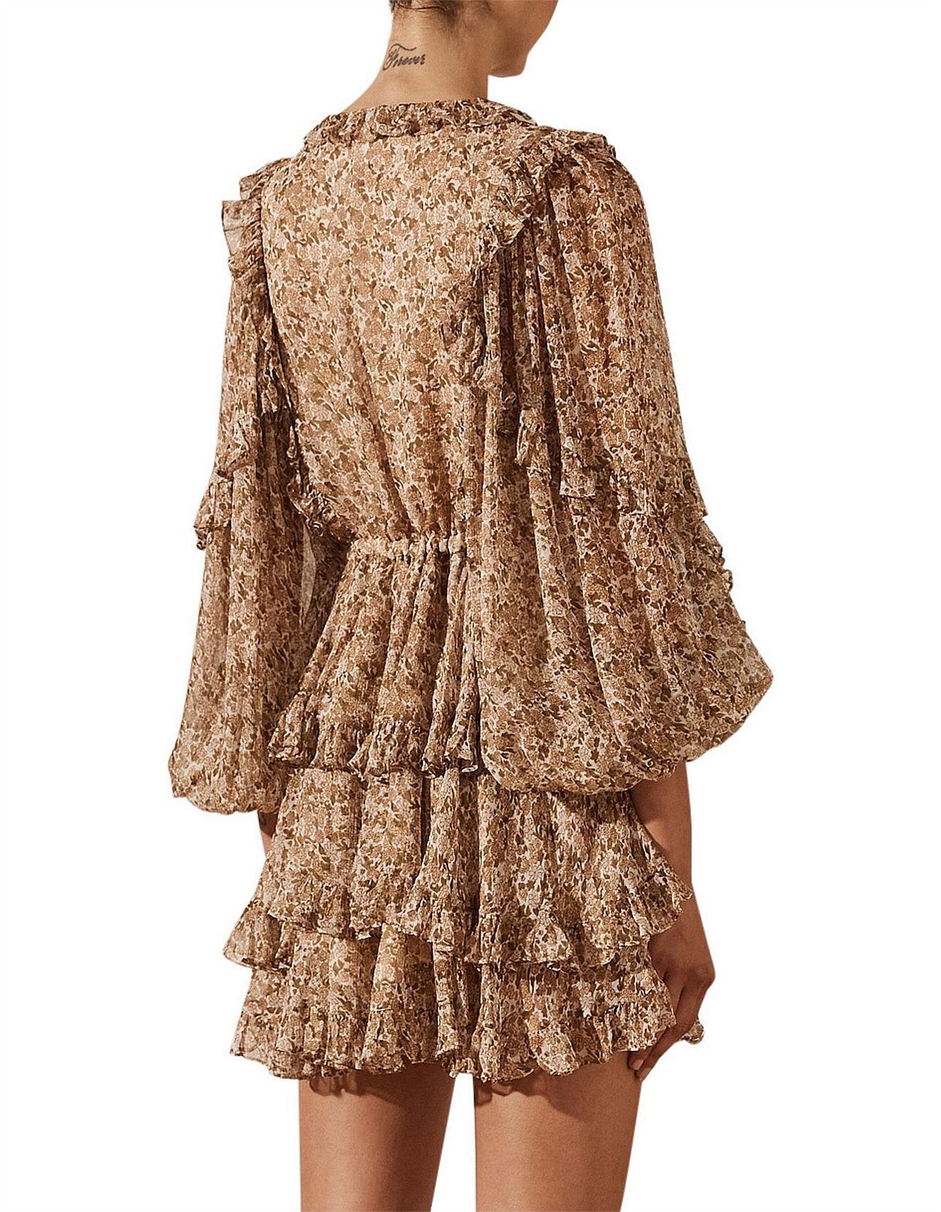 Shona Joy Ambar Balloon Sleeve Frill Mini