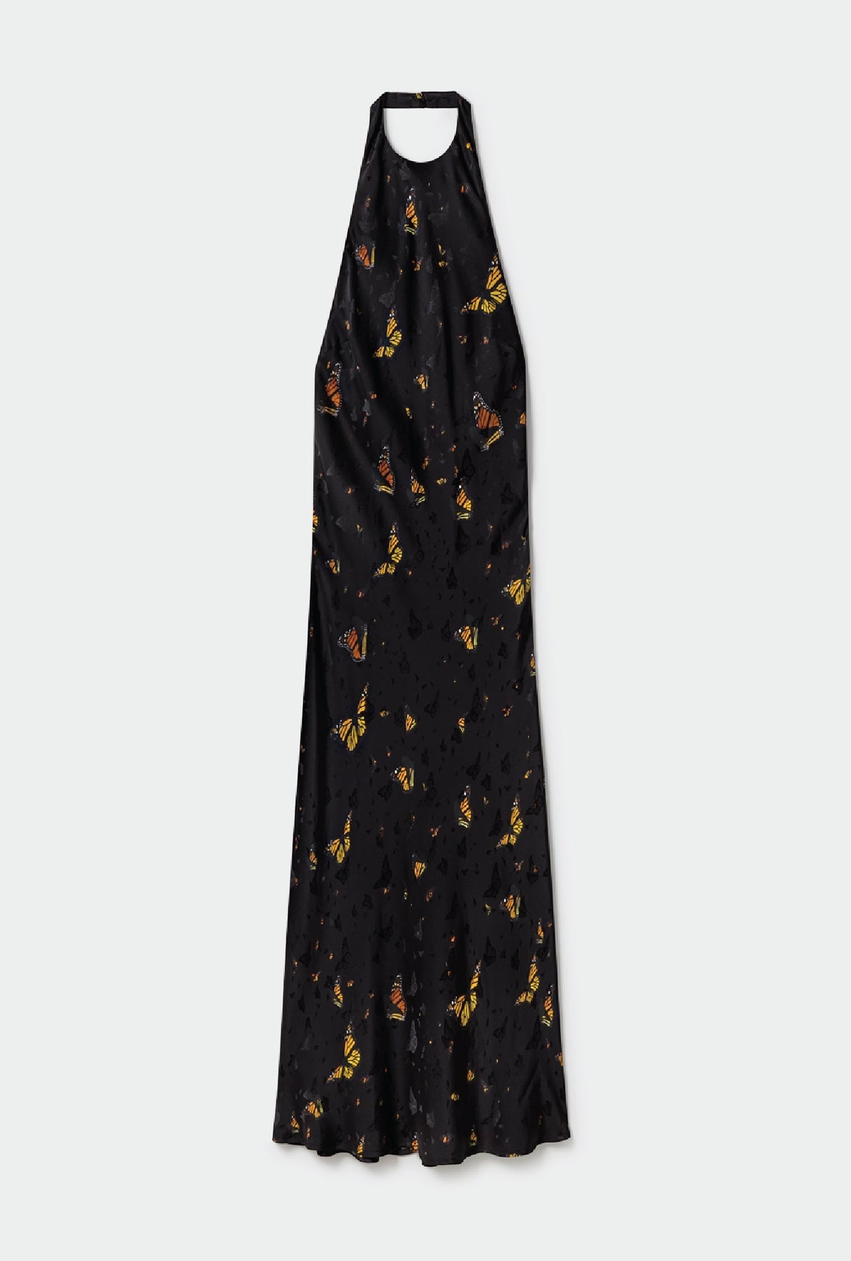 Silk Laundry Halter Dress Black Monarch Jacquard