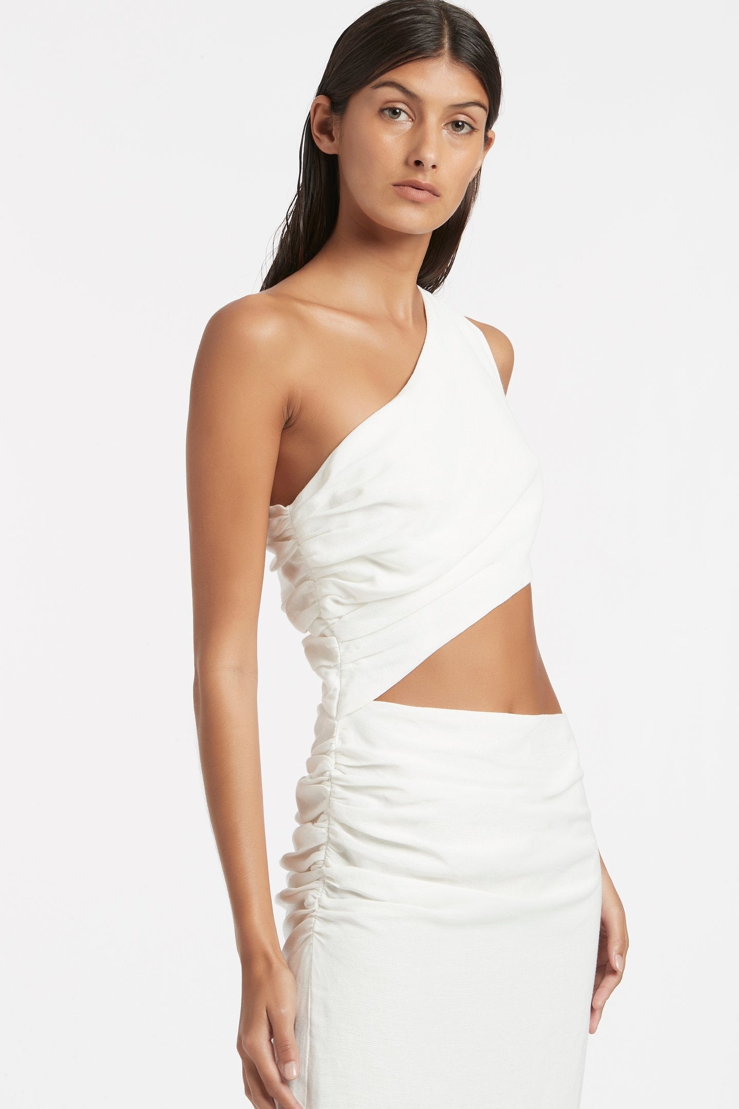 SIR Clemence One-Shoulder Midi Dress
