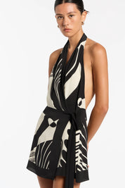 SIR Realisme Wrap Halter Mini Dress