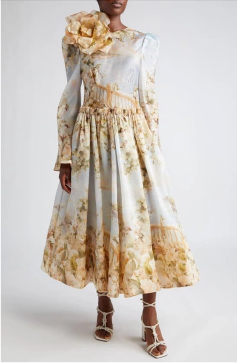 Zimmermann Lyrical Ruched Midi Dress Dress