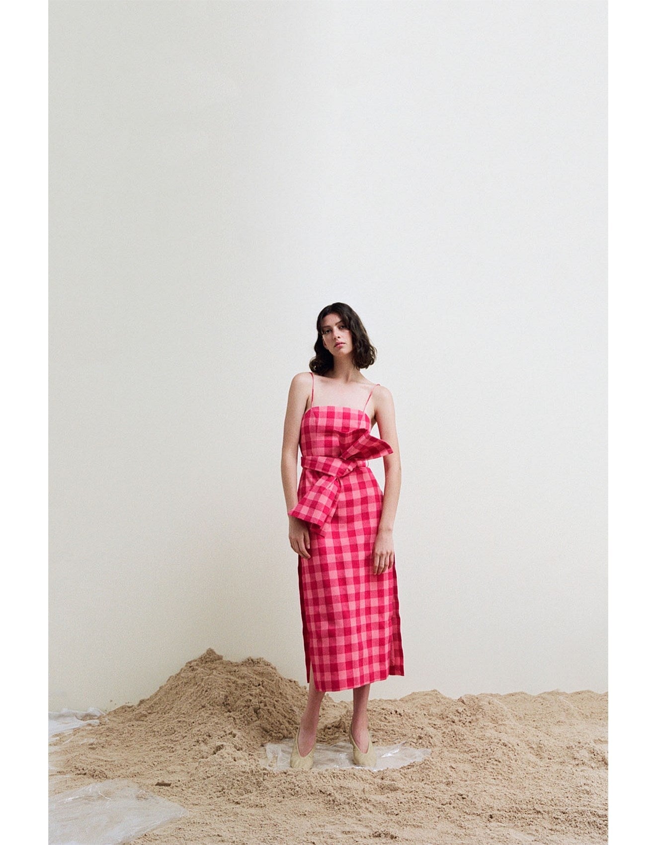 Acler Leila Dress Pink Check 