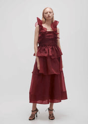 Aje Asra Pleated Frill Midi Dress Dress 