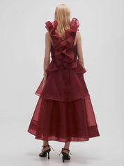 Aje Asra Pleated Frill Midi Dress Dress 