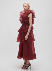 Aje Asra Pleated Frill Midi Dress Dress 