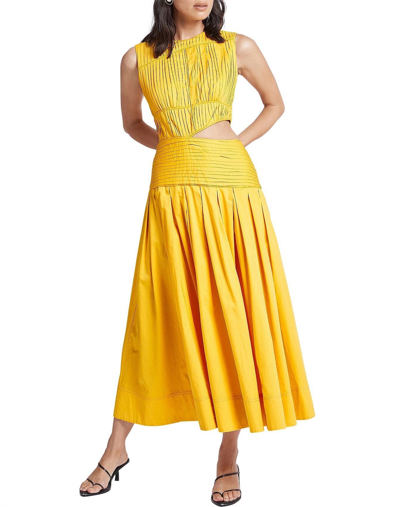 Aje Cascade Cut Out Midi Dress 