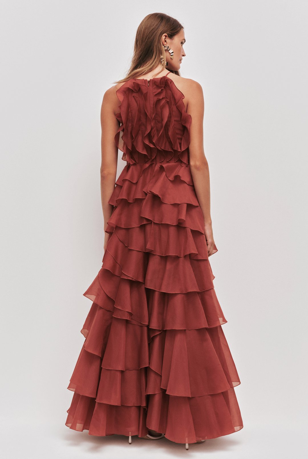 Aje Cleo Gown Rust Dress 