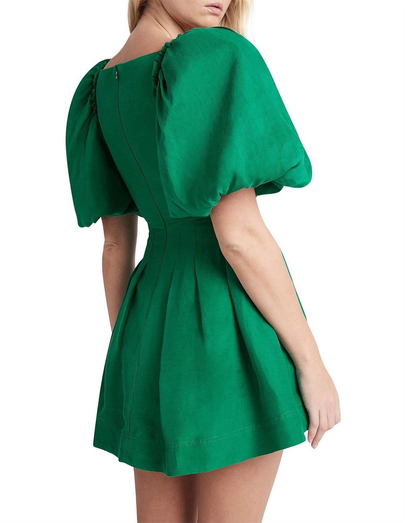 Aje Dusk Knot Puff Sleeve Mini Dress 