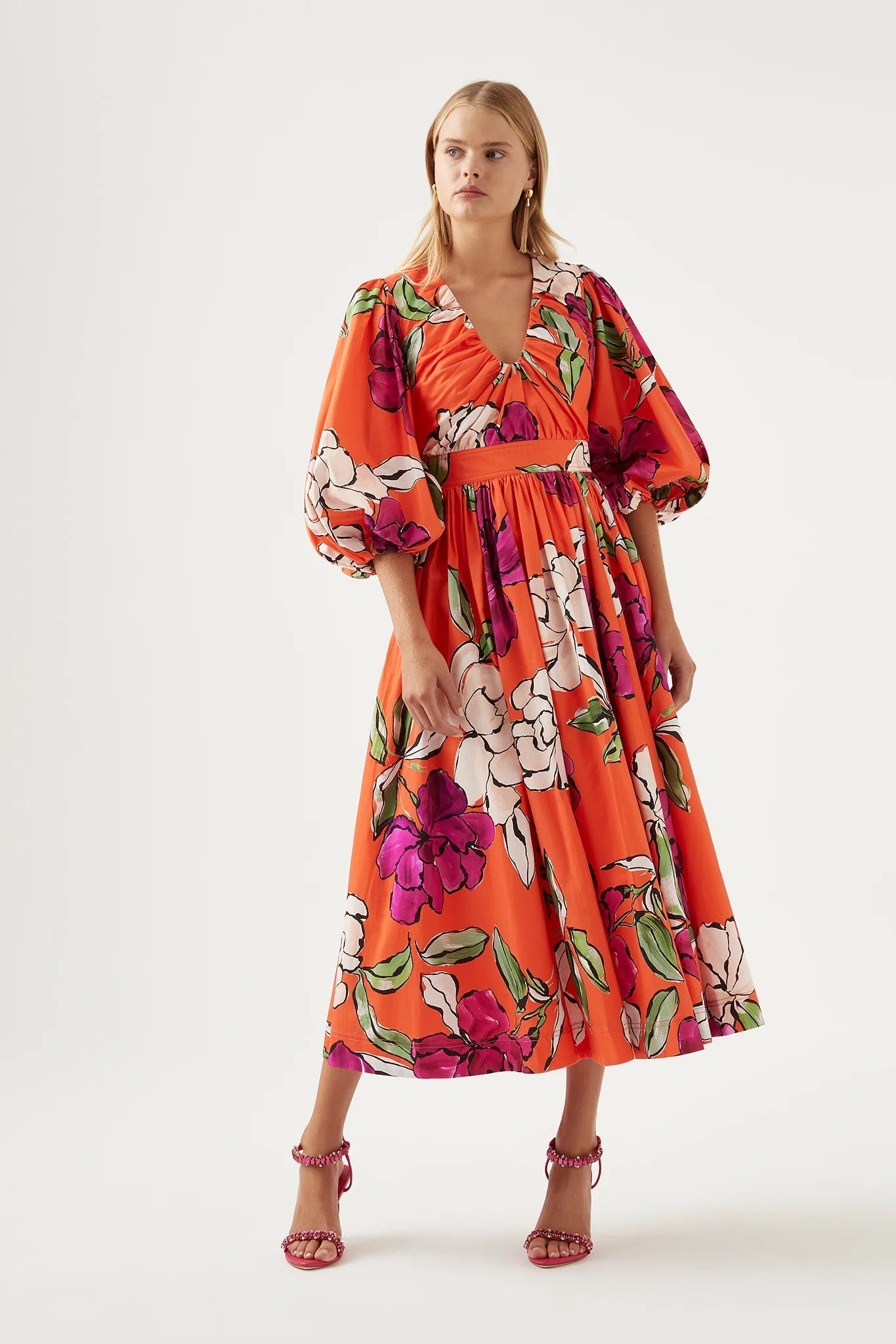 Aje Marlene Floral Midi Dress 