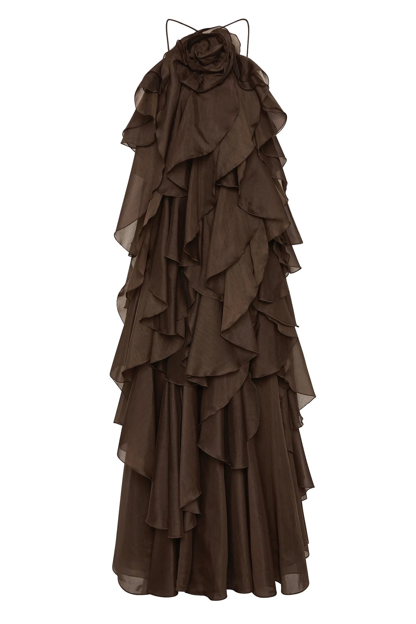 Aje Pandora Layered Maxi Dress Carob Dress 