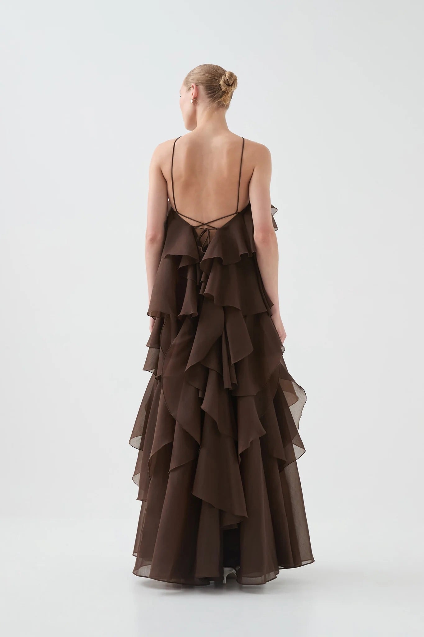 Aje Pandora Layered Maxi Dress Carob Dress 
