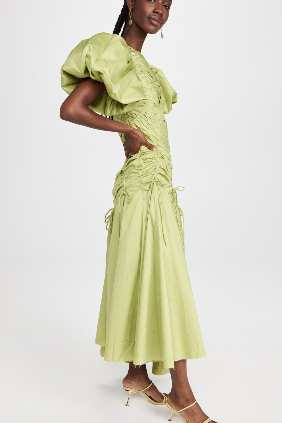 Aje Siren Drawstring Midi Dress Dress 