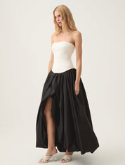 Aje Violette Bubble Hem Maxi Dress Ivory/Black Dress 