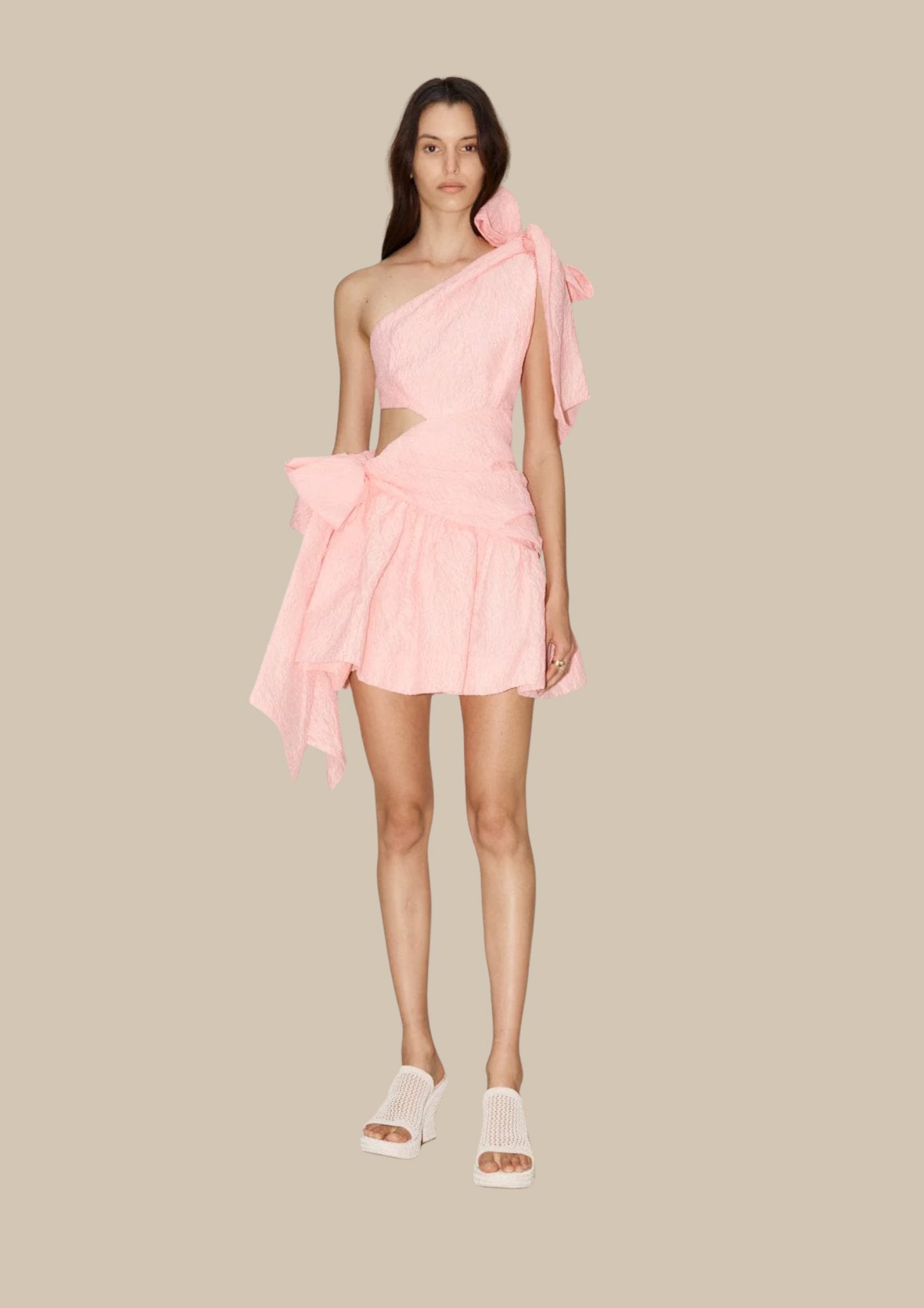 aria one shoulder mini dress Velvi - Aria One Shoulder Sequin Mini Dress - Pink Multi - Final Sale