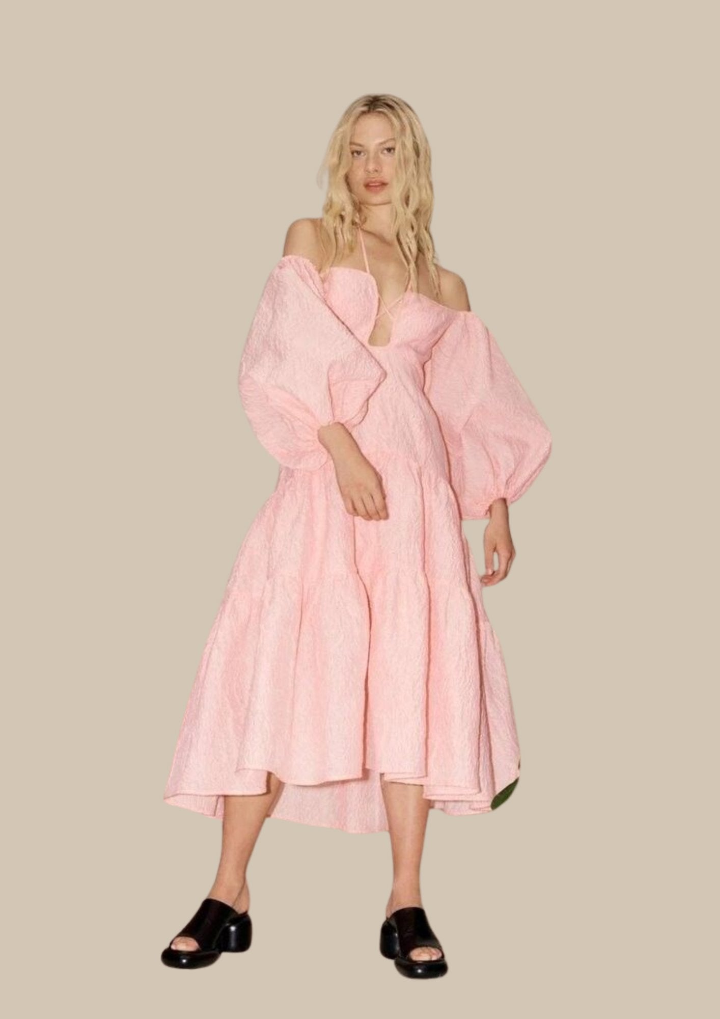 Alemais Aria Tie Neck Midi Dress Dress 