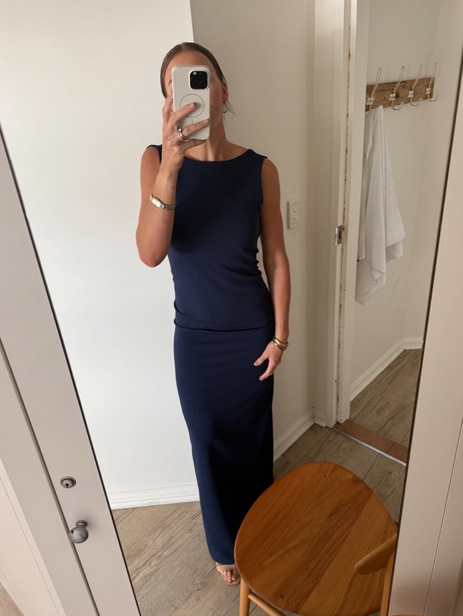 Amy Taylor Sommerfields Gown Navy Dress 