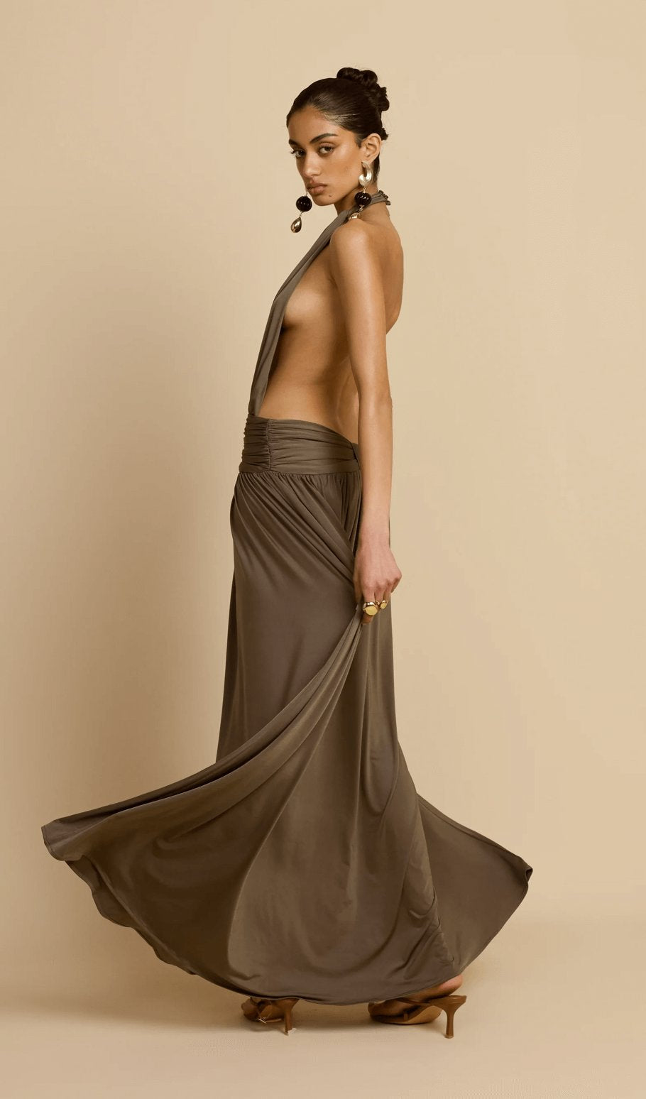 Santina Dress Khaki Eastend Wardrobe Santina Dress Khaki Eastend Wardrobe