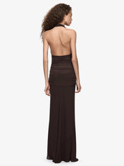 Bec & Bridge Cassis Drape Maxi Choc Dress 