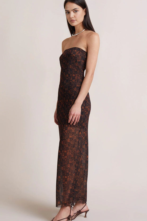 bec and bridge brown strapless dress Eternity Strapless Maxi in Dark Chocolate