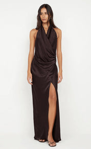 Bec & Bridge Elisia Wrap Maxi Dress Choc Dress 